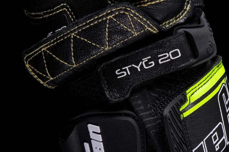 Gants Moto Cuir Homme Furygan STYG20 X KEVLAR® Noir-Jaune stab-Blanc | Racing