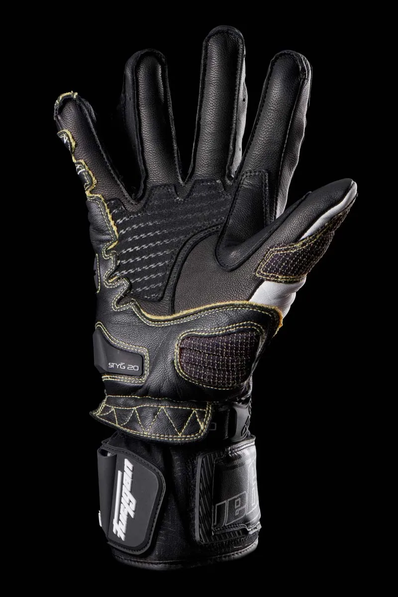 Gants Moto Cuir Homme Furygan STYG20 X KEVLAR® Noir-Blanc | Racing