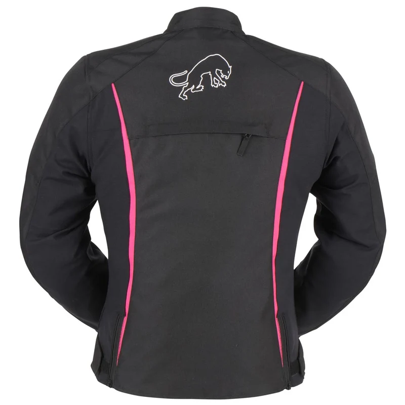 Blouson Moto Femme Furygan ODESSA Noir-Blanc-Rose — CE AA
