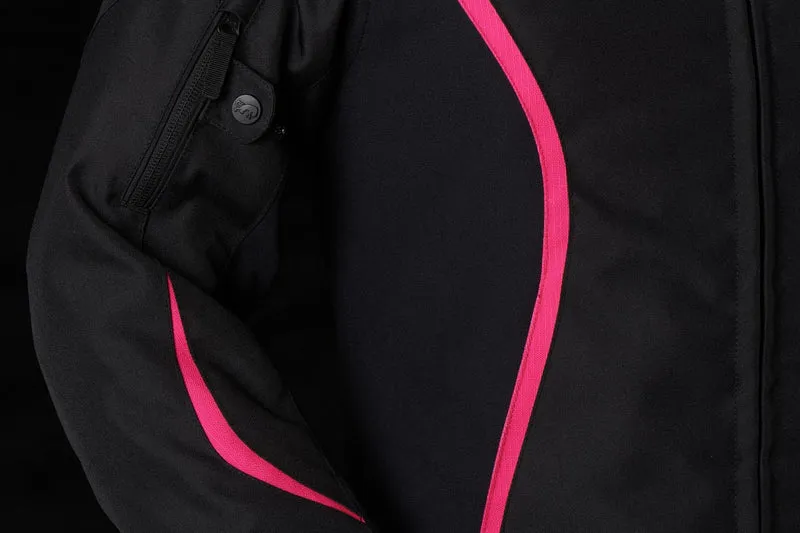 Blouson Moto Femme Furygan ODESSA Noir-Blanc-Rose — CE AA