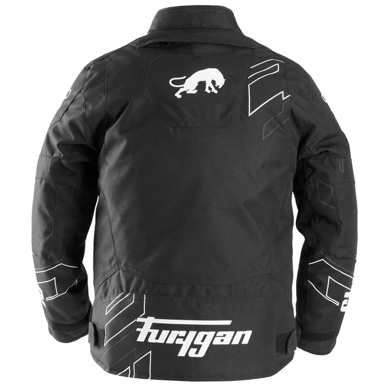 Blouson Moto Enfant Furygan NEON KID Noir-Blanc-Anthracite — CE AA