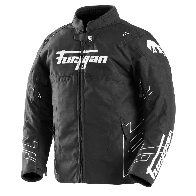 Blouson Moto Enfant Furygan NEON KID Noir-Blanc-Anthracite — CE AA
