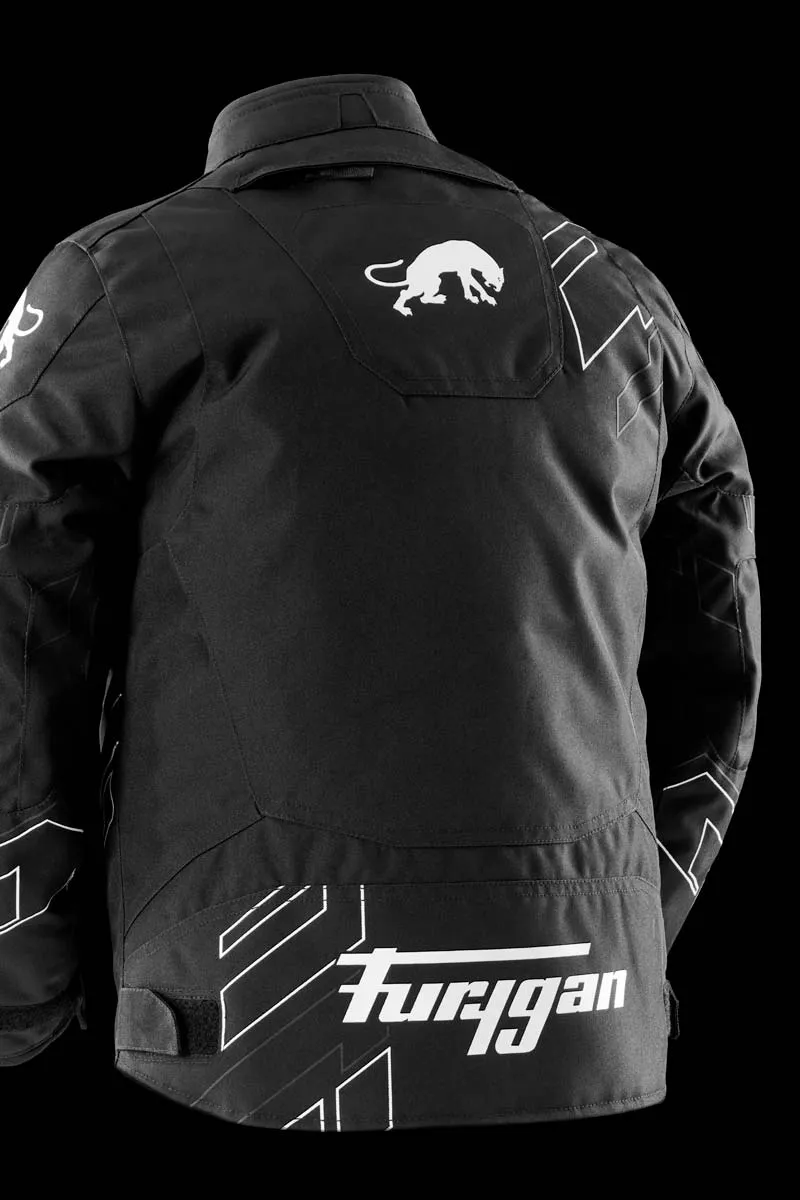 Blouson Moto Enfant Furygan NEON KID Noir-Blanc-Anthracite — CE AA