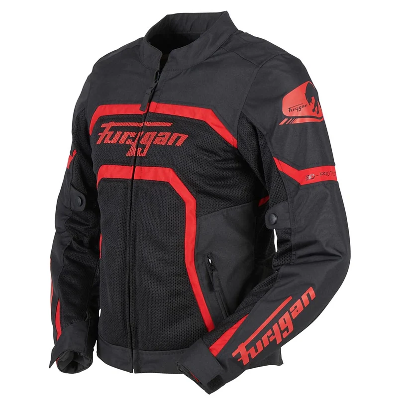 Blouson Moto Femme Furygan MYSTIC EVO VENTED Noir-Rouge — CE A | Été