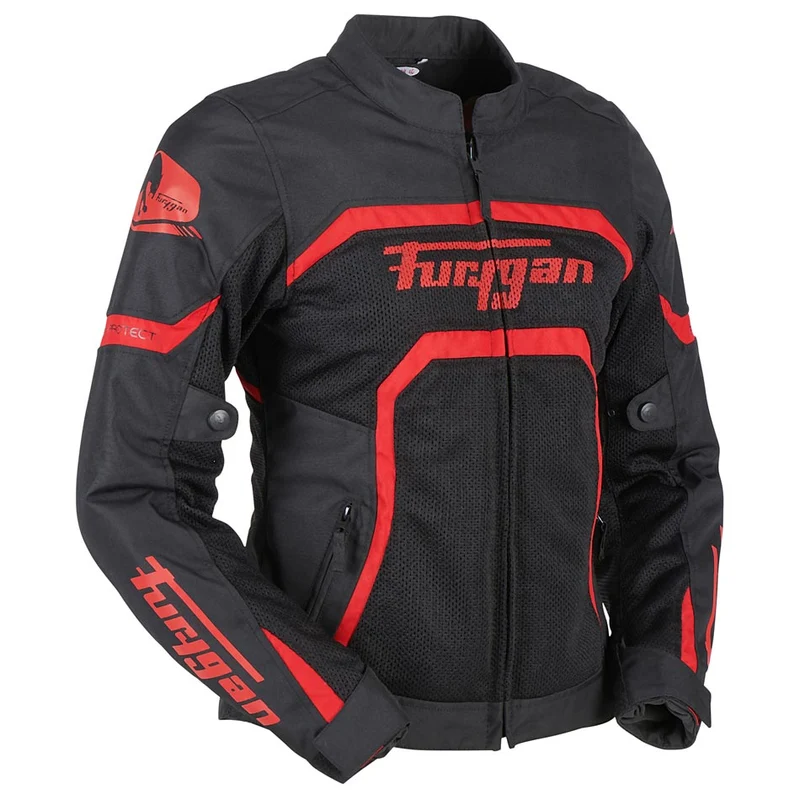 Blouson Moto Femme Furygan MYSTIC EVO VENTED Noir-Rouge — CE A | Été