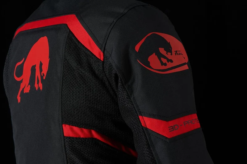 Blouson Moto Femme Furygan MYSTIC EVO VENTED Noir-Rouge — CE A | Été