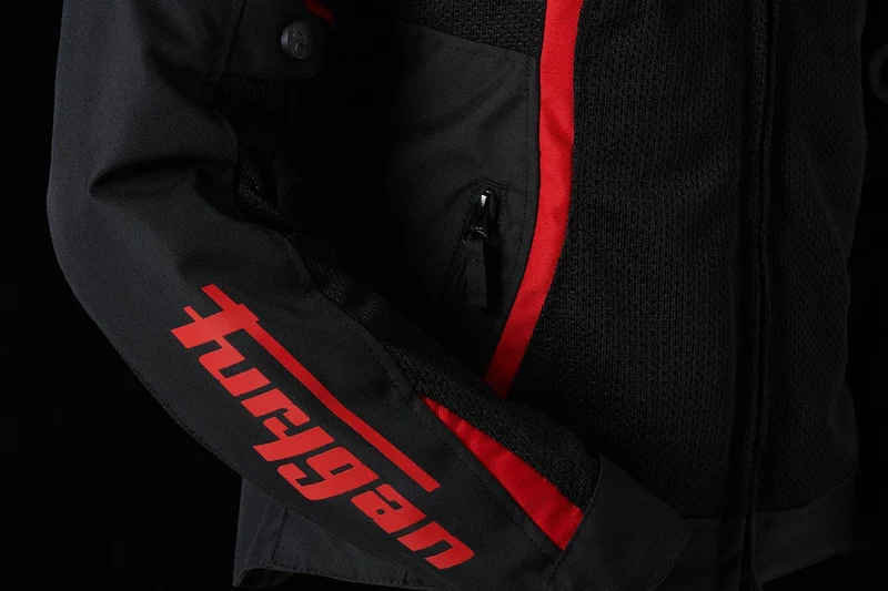 Blouson Moto Femme Furygan MYSTIC EVO VENTED Noir-Rouge — CE A | Été