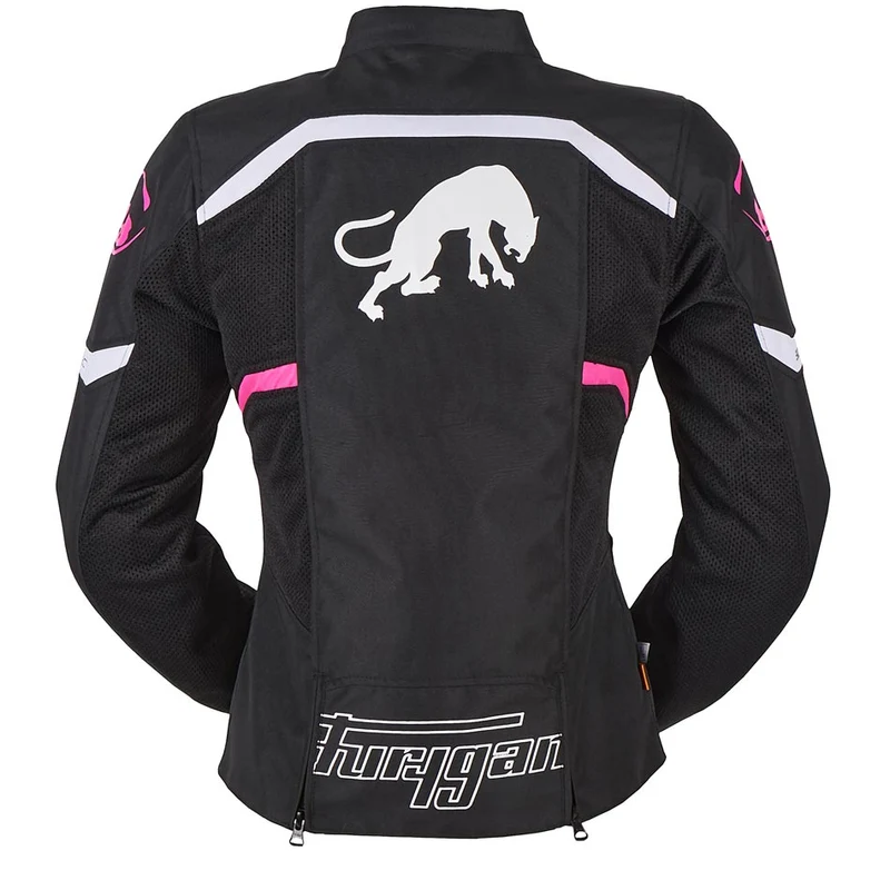 Blouson Moto Femme Furygan MYSTIC EVO VENTED Noir-Blanc-Rose — CE A | Été