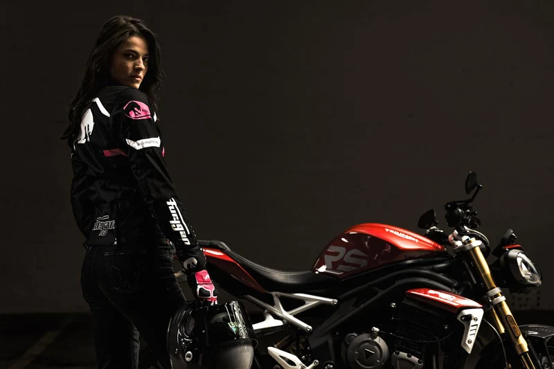 Blouson Moto Femme Furygan MYSTIC EVO VENTED Noir-Blanc-Rose — CE A | Été