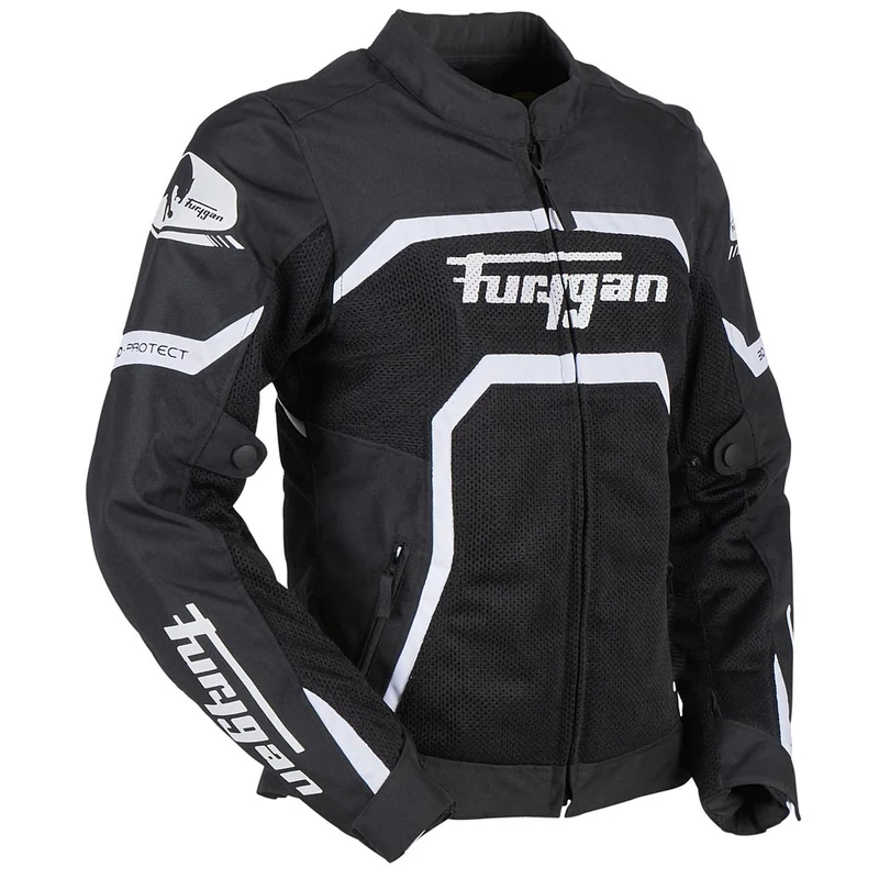 Blouson Moto Femme Furygan MYSTIC EVO VENTED Noir-Blanc — CE A | Été