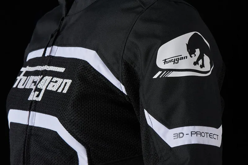 Blouson Moto Femme Furygan MYSTIC EVO VENTED Noir-Blanc — CE A | Été