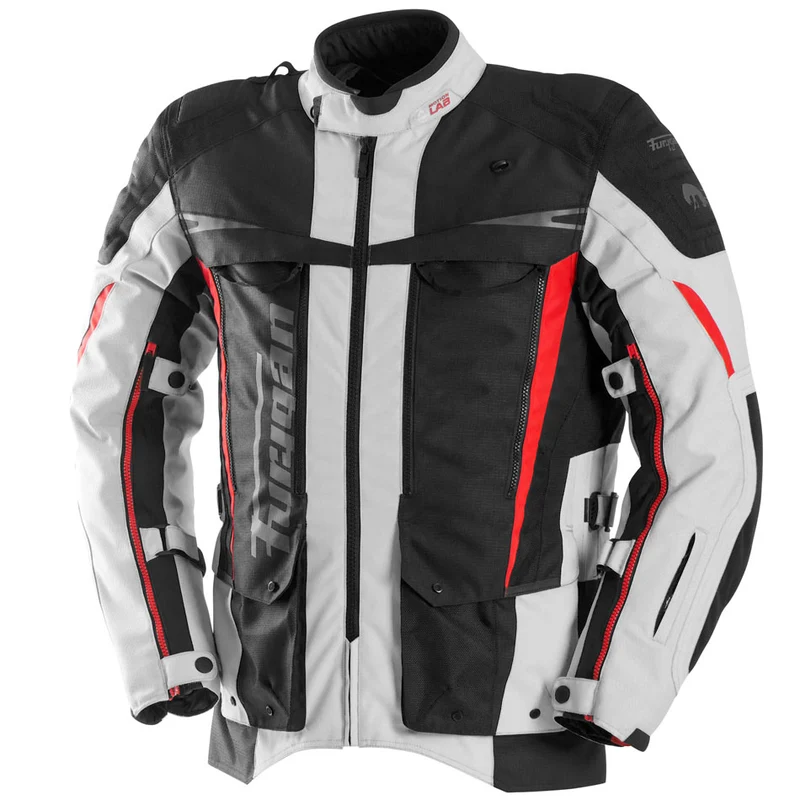 Blouson Moto Homme Furygan MONTROC KEVLAR® PRIMALOFT® 3IN1+ Noir-Pearl-Rouge — CE AA