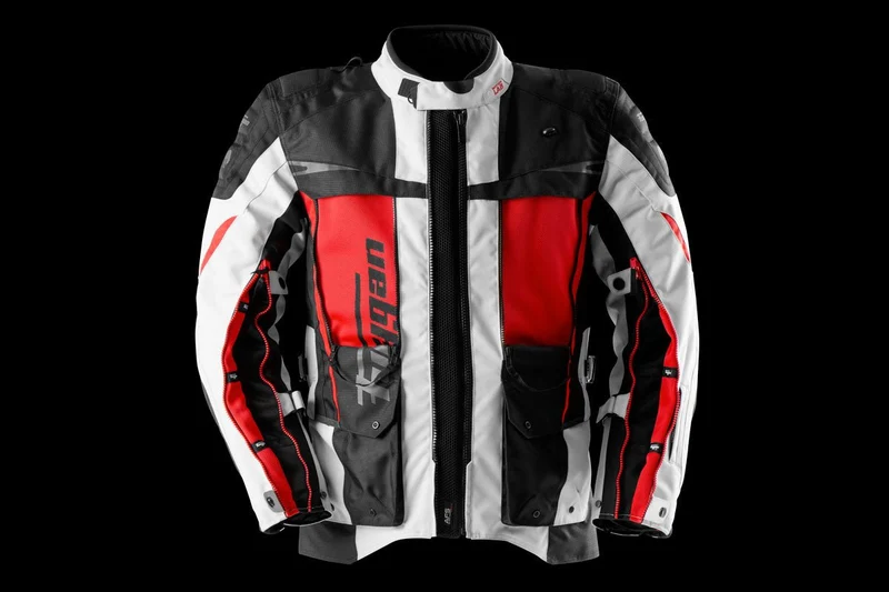 Blouson Moto Homme Furygan MONTROC KEVLAR® PRIMALOFT® 3IN1+ Noir-Pearl-Rouge — CE AA