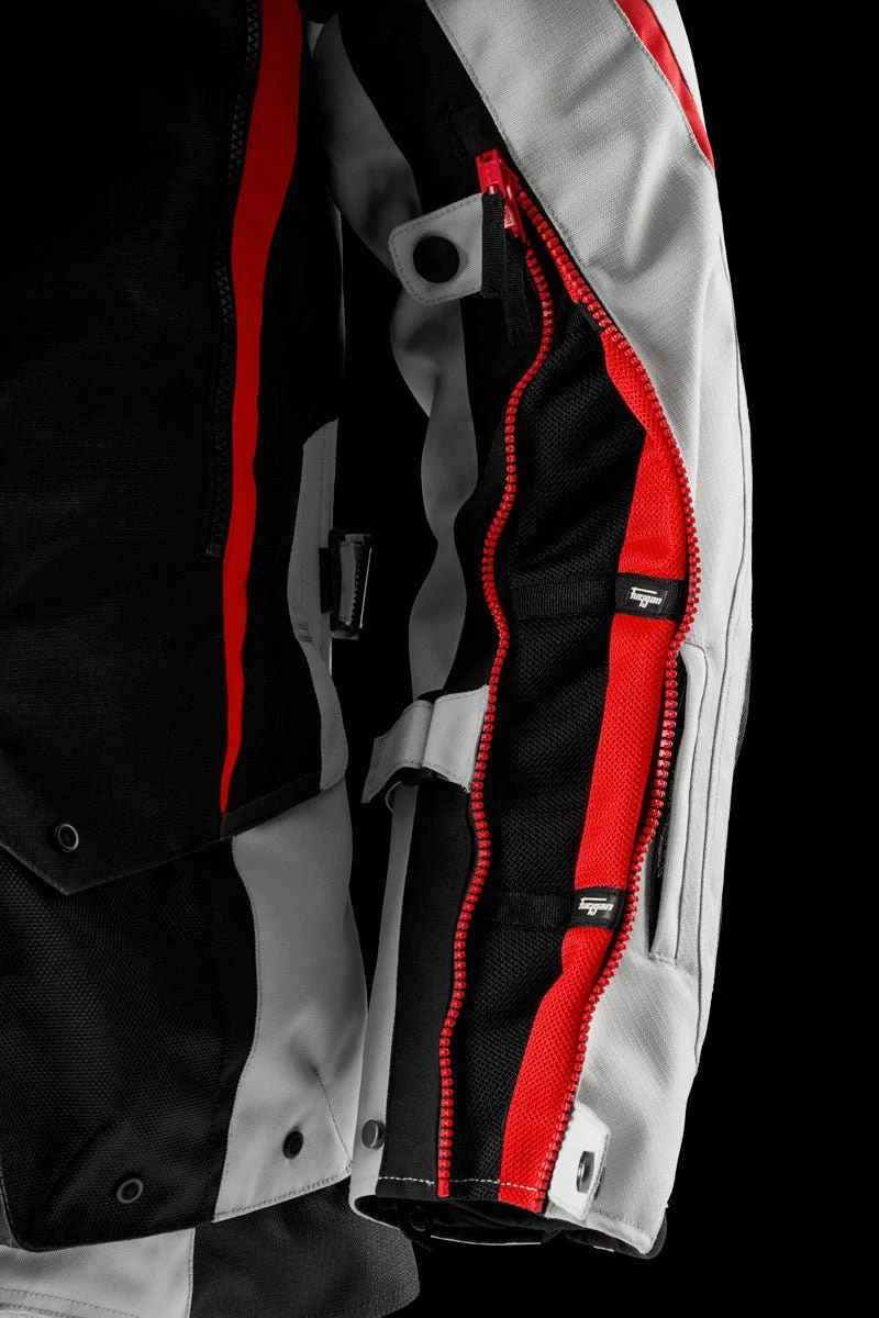 Blouson Moto Homme Furygan MONTROC KEVLAR® PRIMALOFT® 3IN1+ Noir-Pearl-Rouge — CE AA
