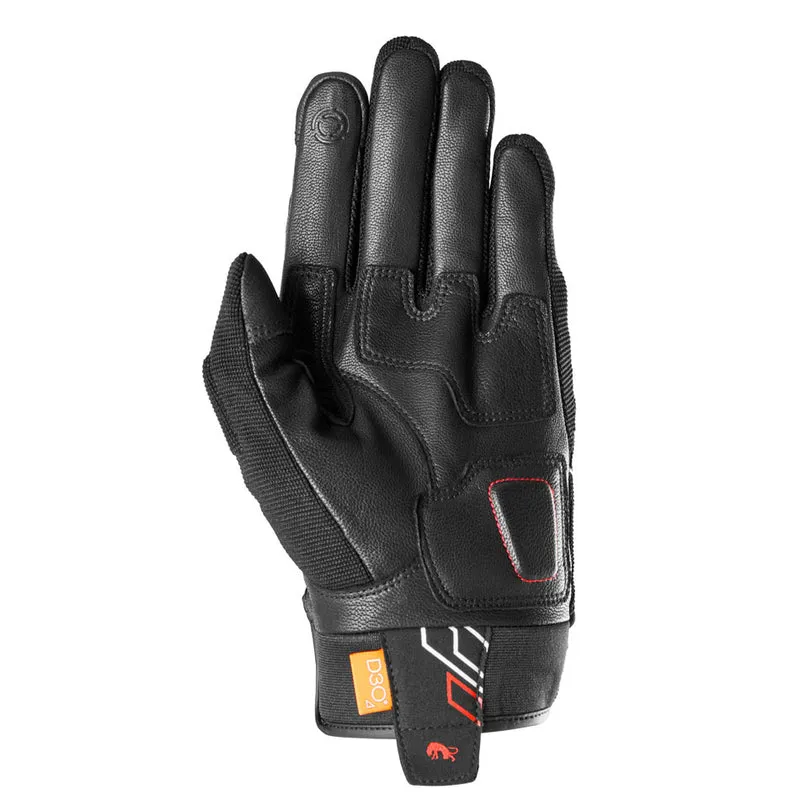Gants Moto Cuir Homme Furygan JET NEON D3O® Noir-Blanc-Rouge | Été