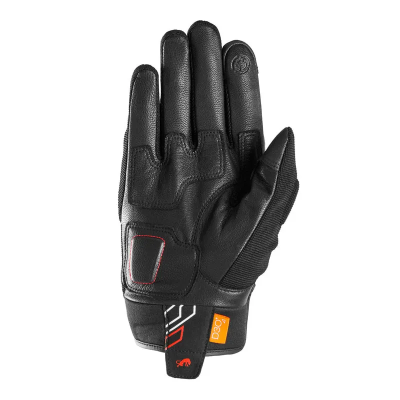 Gants Moto Cuir Homme Furygan JET NEON D3O® Noir-Blanc-Rouge | Été