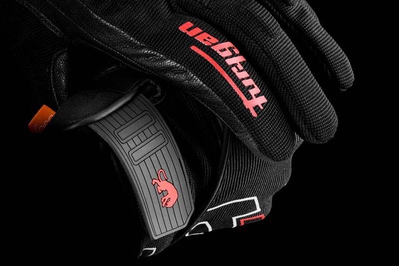 Gants Moto Cuir Homme Furygan JET NEON D3O® Noir-Blanc-Rouge | Été