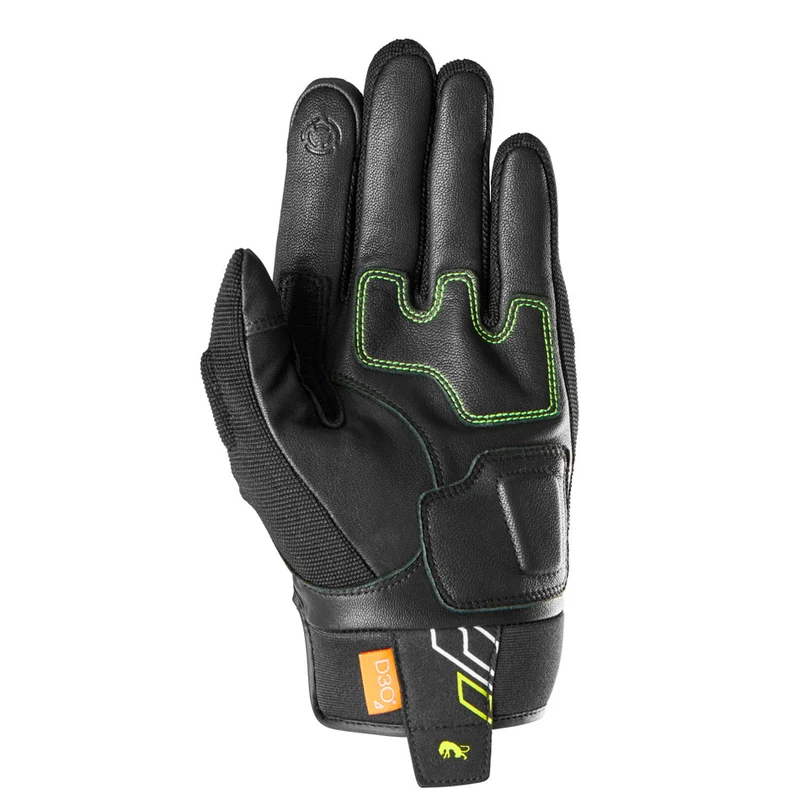 Gants Moto Cuir Homme Furygan JET NEON D3O® Noir-Blanc-Jaune Neon-Noir-Blanc-Jaune | Été