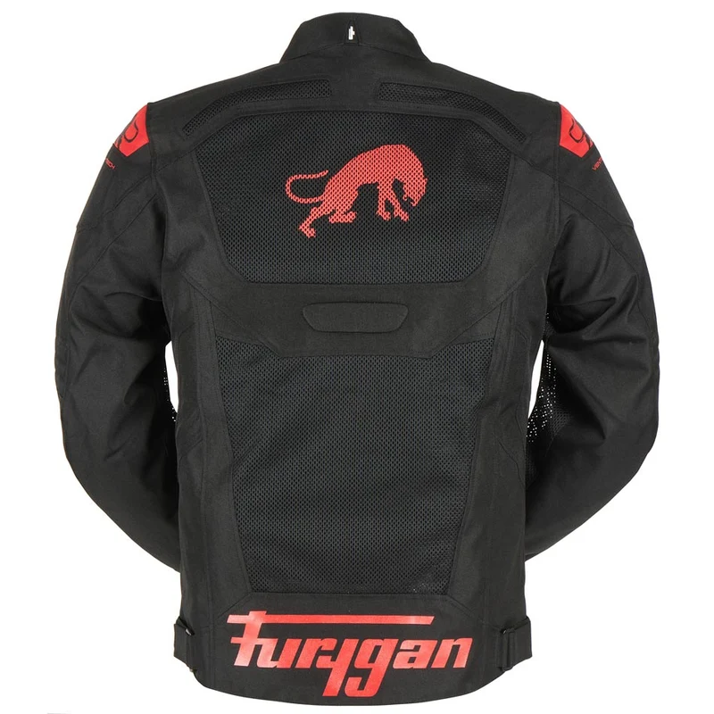 Blouson Moto Homme Furygan ATOM VENTED EVO Noir-Rouge — CE A | Été