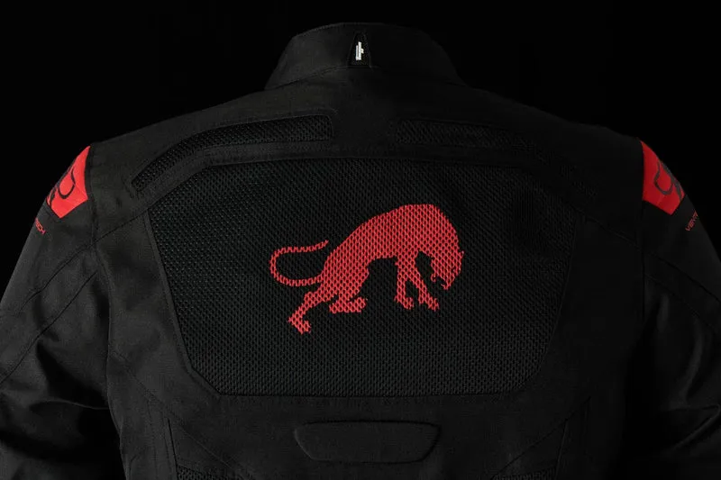 Blouson Moto Homme Furygan ATOM VENTED EVO Noir-Rouge — CE A | Été