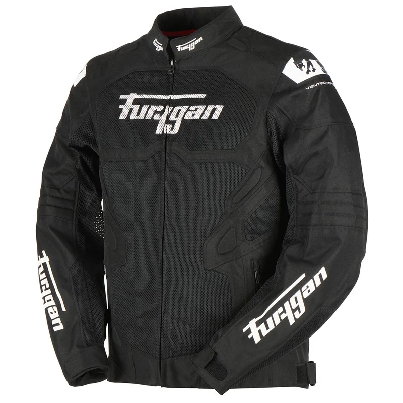 Blouson Moto Homme Furygan ATOM VENTED EVO Noir-Blanc — CE A | Été