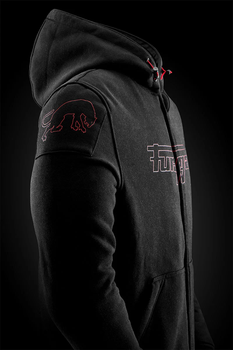 Blouson Moto Homme Furygan LIVIO X KEVLAR® Noir-Rouge — CE AA