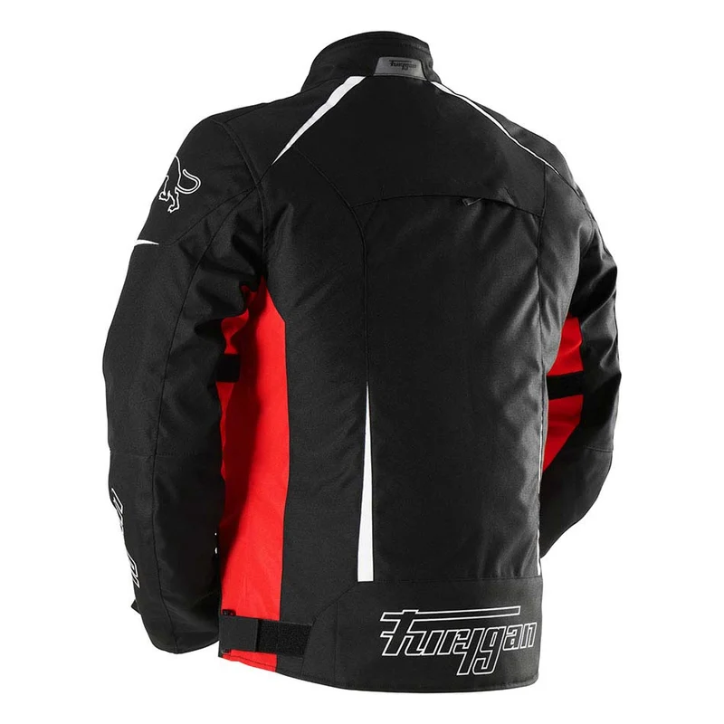 Blouson Moto Homme Furygan YORI Noir-Rouge-Blanc — CE AA