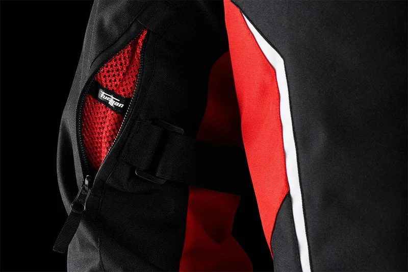 Blouson Moto Homme Furygan YORI Noir-Rouge-Blanc — CE AA