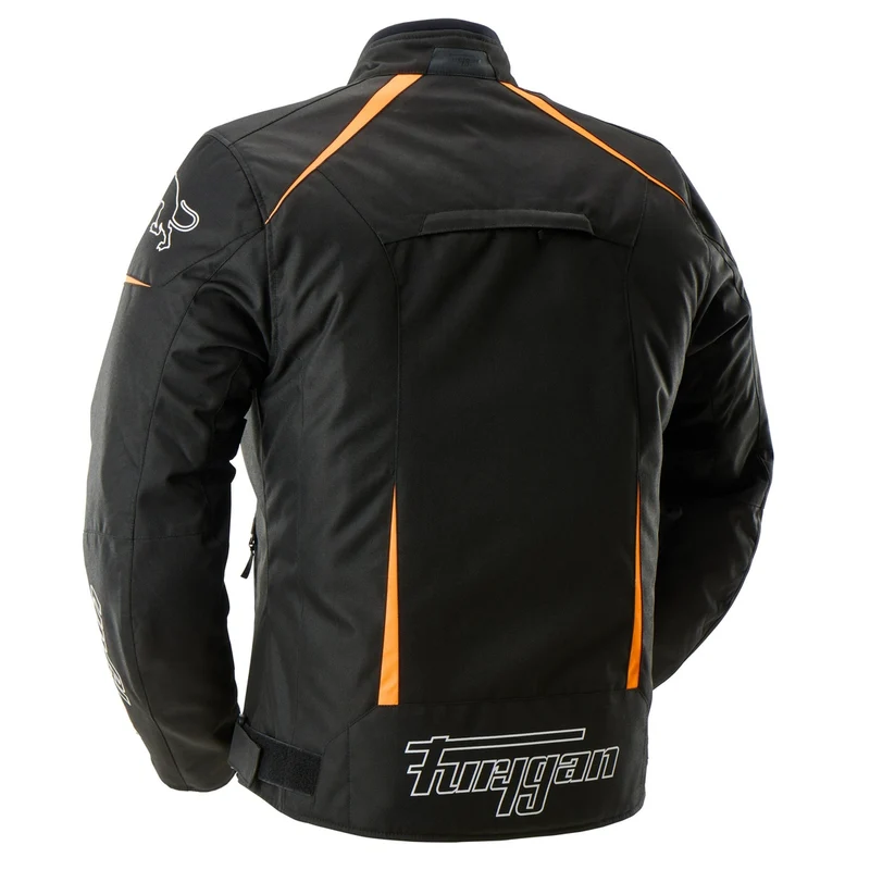 Blouson Moto Homme Furygan YORI Noir-Blanc-Orange stab — CE AA