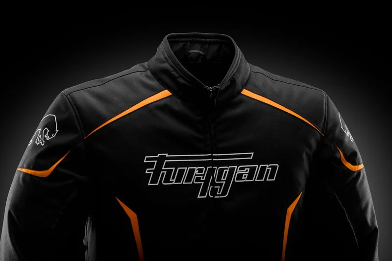 Blouson Moto Homme Furygan YORI Noir-Blanc-Orange stab — CE AA