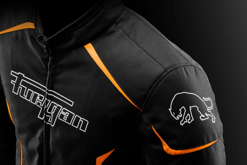 Blouson Moto Homme Furygan YORI Noir-Blanc-Orange stab — CE AA