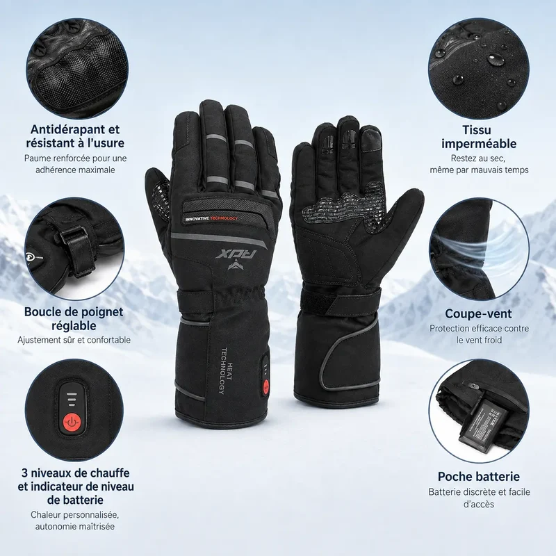 Gants Chauffants Moto Hiver | HeatPro™