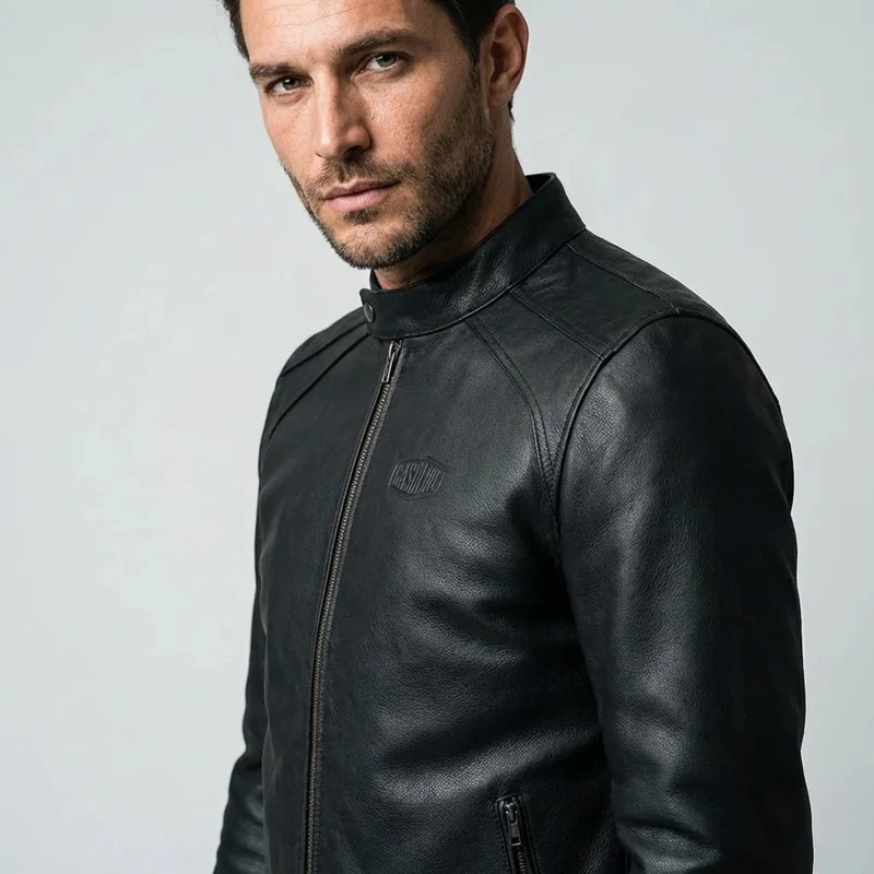 Blouson Cuir Moto Homme Vintage Veracity GASOLINE - Certifié CE EN17092
