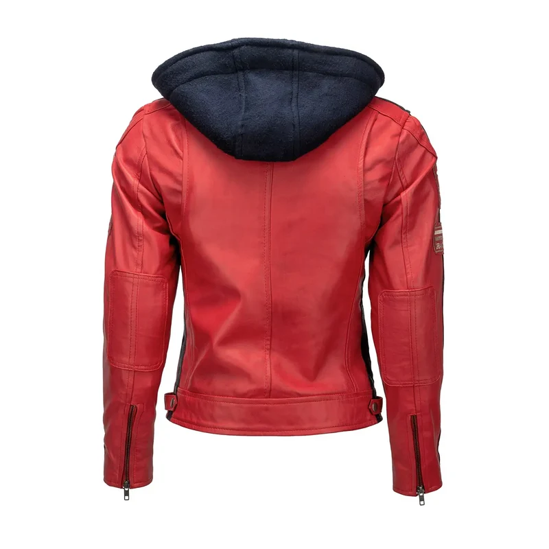 Blouson cuir moto femme style vintage | LEGENDARY 58™ Rouge
