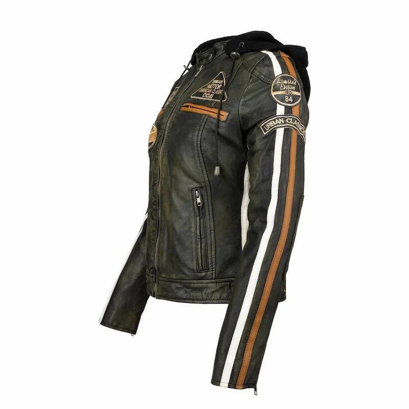 Blouson cuir moto rétro chic pour femme | LEGENDARY 58™