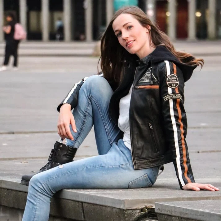 Blouson cuir moto rétro chic pour femme | LEGENDARY 58™