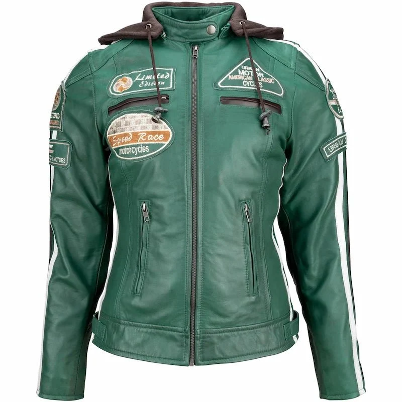 Blouson cuir moto rétro chic pour femme | LEGENDARY 58™