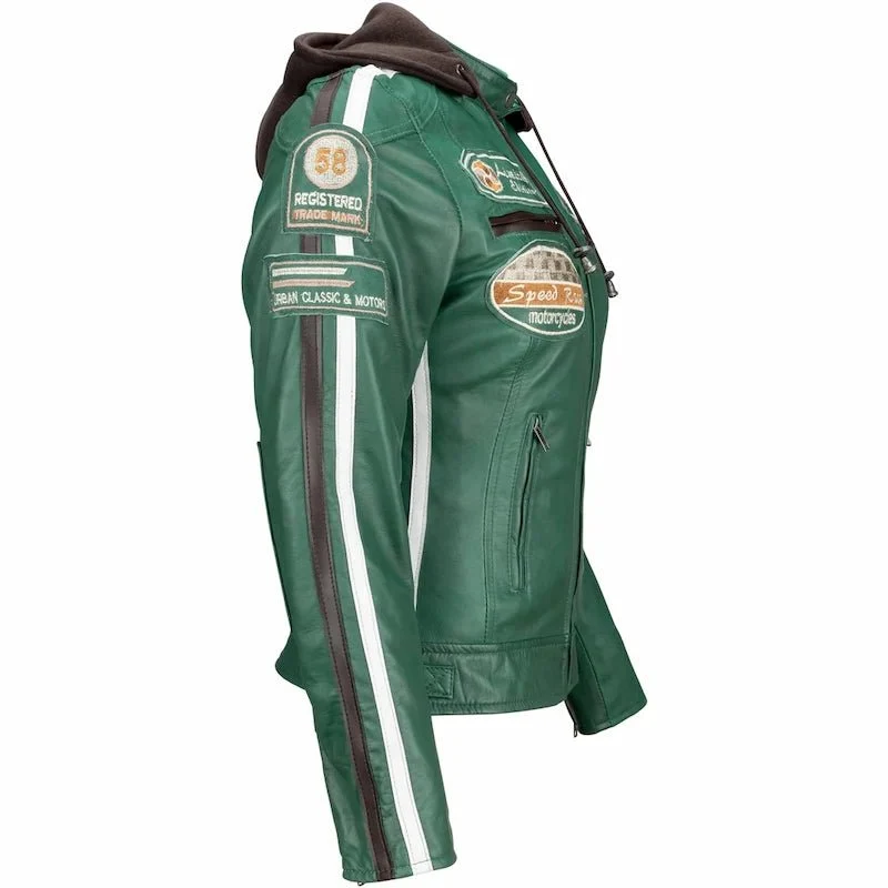 Blouson cuir moto rétro chic pour femme | LEGENDARY 58™