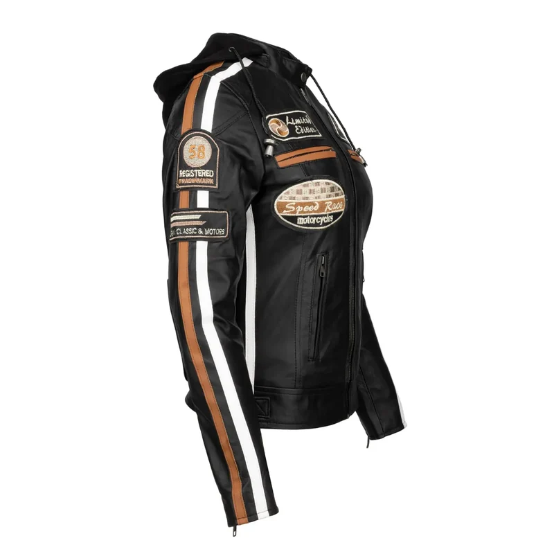 Blouson cuir moto rétro chic pour femme | LEGENDARY 58™