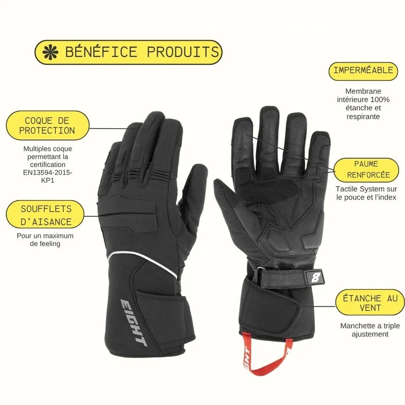 Gants Moto Hiver 100% Imperméable et respirant - POLARIS™ ( homologués )