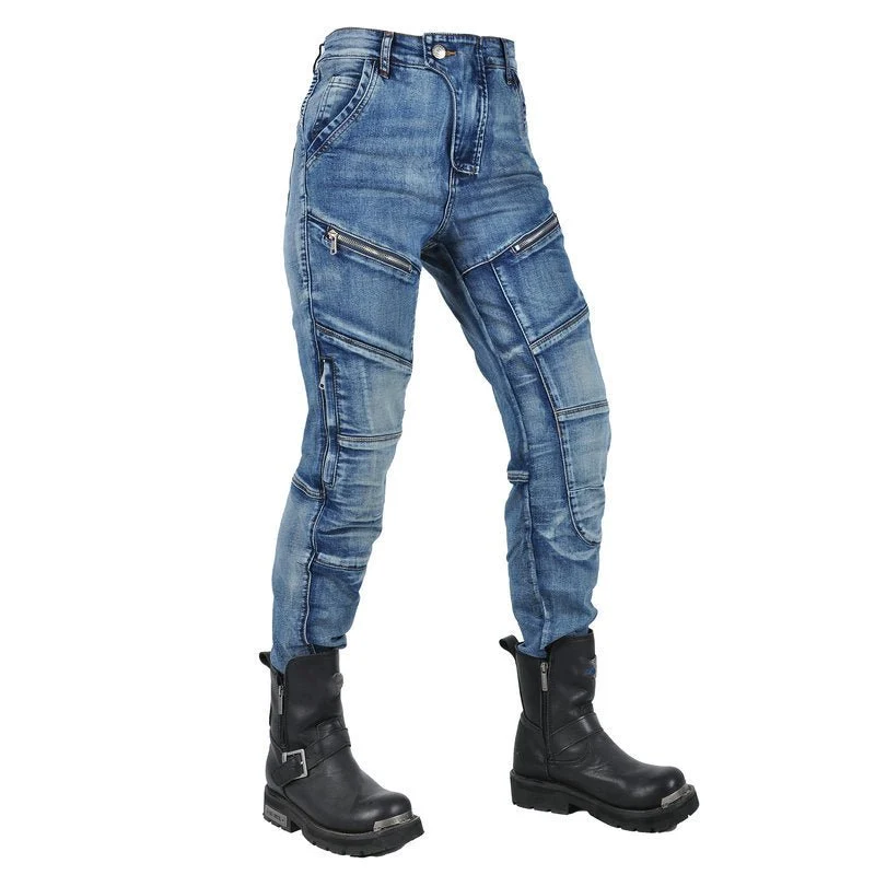 Jeans Moto Femme Kevlar & Protections Niveau 2 – LOONGBIKE™ 4Rider