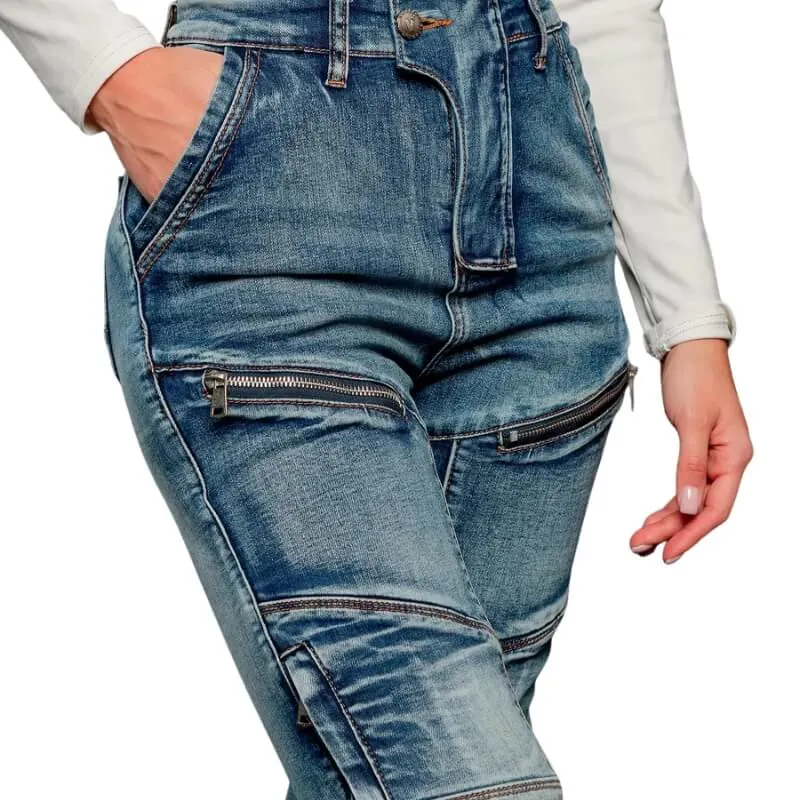 Jeans Moto Femme Kevlar & Protections Niveau 2 – LOONGBIKE™ 4Rider