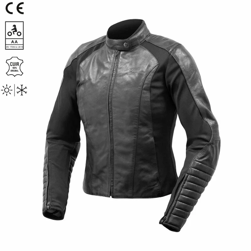 Blouson cuir Moto Femme FELINE™ - Cuir Haut de Gamme & Protection CE