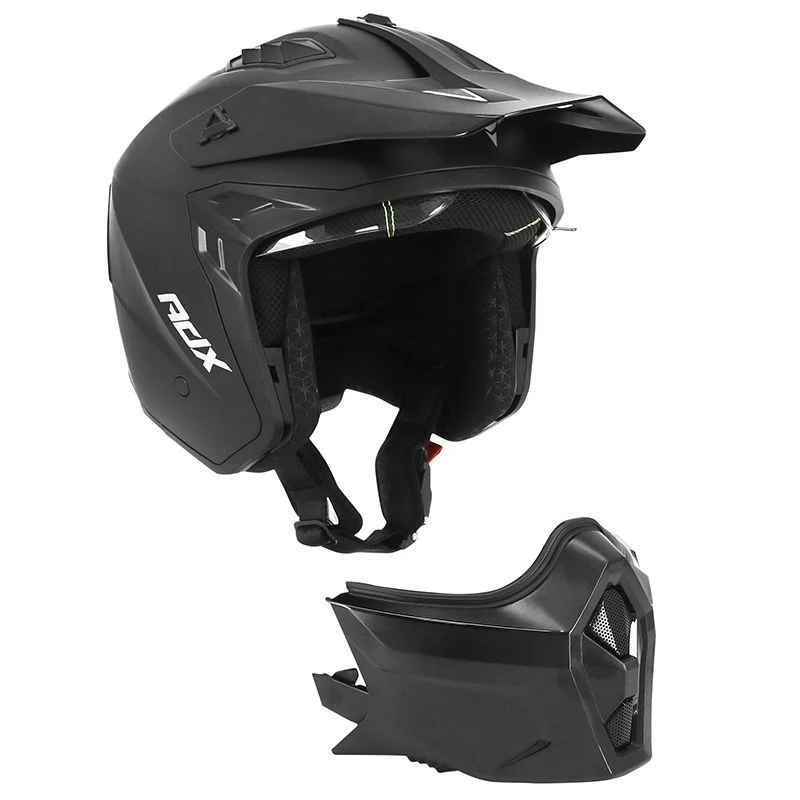 Casque Trial/Enduro ADX AT700 – Noir Mat Transformable avec Mentonnière Amovible (ECE 22.06)