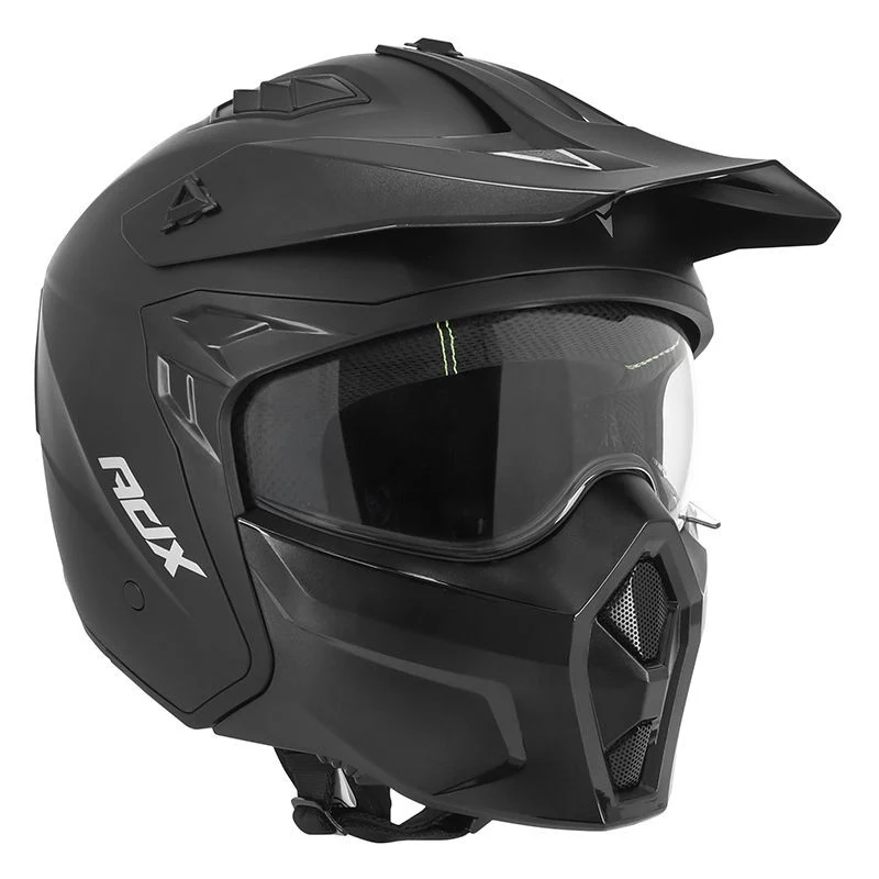 Casque Trial/Enduro ADX AT700 – Noir Mat Transformable avec Mentonnière Amovible (ECE 22.06)
