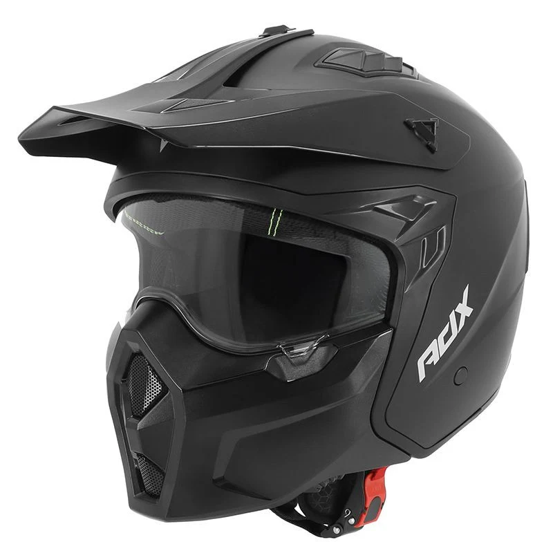 Casque Trial/Enduro ADX AT700 – Noir Mat Transformable avec Mentonnière Amovible (ECE 22.06)