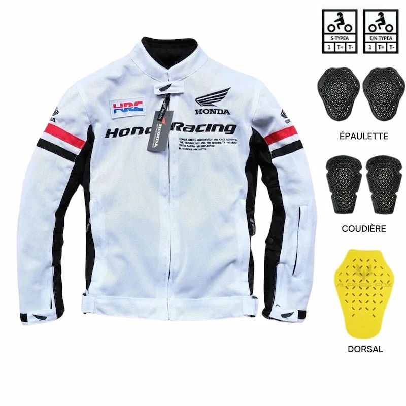 Blouson moto été blanc | Honda Racing HRC