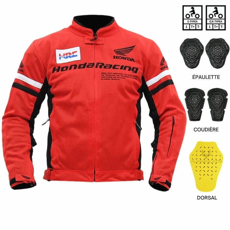 Blouson protection moto été | Honda Racing HRC rouge