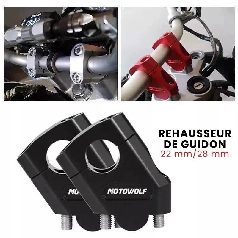 Pontet de Rehausse guidon moto 22/28mm