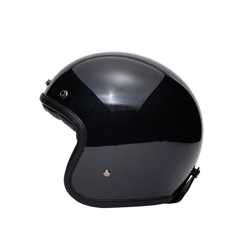 Casque Jet Néo-Rétro Noir brillant paillette | Marko THE CLASSIC
